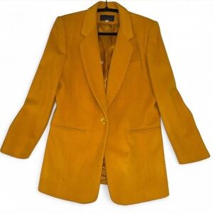 Cashmere Wool Blend Mustard Blazer